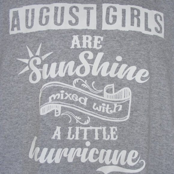 AUGUST GIRLS Tee, L, Heather Gray, Short Sleeves NWOT Sunshine, Hurricane - Picture 2 of 7